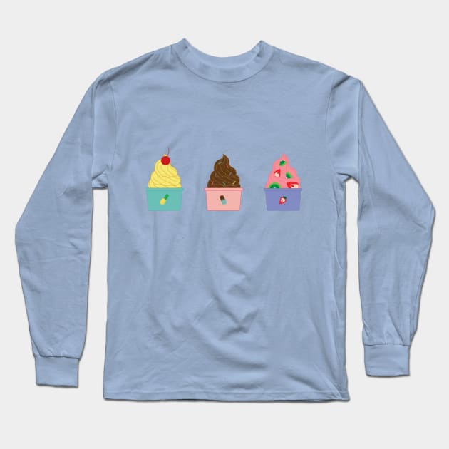 Frozen Yogurt Trio Long Sleeve T-Shirt by EmilyK